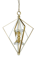  3020 SB/SW - 8-Light Satin Brass/Satin White Zoe Chandelier