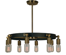  4889 PN/MBLACK - 8-Light Polished Nickel/Matte Black Felix Chandelier