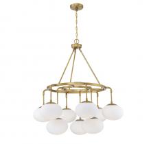  M10098NB - 9-Light Chandelier in Natural Brass