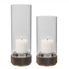 Uttermost 17881 - Uttermost Sandringham Brushed Brass Candleholders, S/2