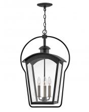 Hinkley 13302BK - Yale Hanging Lantern - Black with Burnished Bronze accents