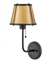  4890BK-LDB - Medium Single Light Sconce - Black with Lacquered Dark Brass Accents