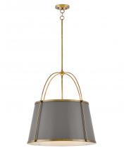 Hinkley 4895LDB - Clarke Large Pendant - Dark Matte Grey & Brass