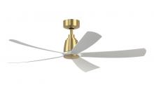 Fanimation FPD5534BS - Kute5 52" Fan - Brushed Satin Brass with Matte White Blades