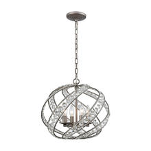 ELK Home 16248/4 - Renaissance 4-Light Chandelier in Weathered Zinc with Crystal