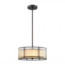 ELK Home 70225/3 - Mirage 3-Light Chandelier in Tiffany Bronze with Seedy and Amber Art Glass