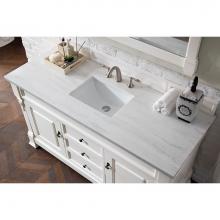 James Martin Furniture 147-V60S-BW-3AF - Brookfield 60'' Bright White Single Vanity w/ 3 CM Arctic Fall Solid Surface Top