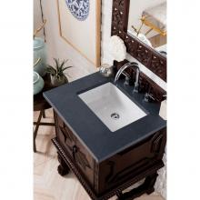 James Martin Furniture 150-V26-ANW-3CSP - Balmoral 26'' Single Vanity Cabinet, Antique Walnut, w/ 3 CM Charcoal Soapstone Quartz T