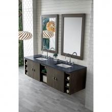 James Martin Furniture 860-V72-SOK-3CSP - Sonoma 72'' Double Vanity, Silver Oak w/ 3 CM Charcoal Soapstone Quartz Top