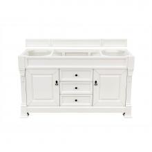 James Martin Furniture 147-V60S-BW-3CSP - Brookfield 60'' Bright White Single Vanity w/ 3 CM Charcoal Soapstone Quartz Top