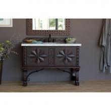 James Martin Furniture 150-V48-ANW-4CAR - Balmoral 48'' Antique Walnut Single Vanity with Carrara White Stone Top