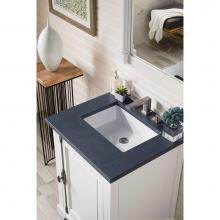  238-105-V26-BW-3CSP - Providence 26'' Single Vanity Cabinet, Bright White, w/ 3 CM Charcoal Soapstone Quartz T