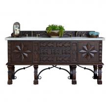 James Martin Furniture 150-V72-ANW-3EJP - Balmoral 72'' Double Vanity Cabinet, Antique Walnut, w/ 3 CM Eternal Jasmine Pearl Quart