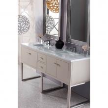 James Martin Furniture 311-V72-MTM-3CAR - Westlake 72'' Double Vanity, Mountain Mist w/ 3 CM Carrara Marble Top