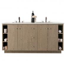 James Martin Furniture 960-V72-SAP-3EJP - Seaside 72'' Double Vanity, Silver Apricot w/ 3 CM Eternal Jasmine Pearl Quartz Top