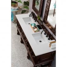 James Martin Furniture 150-V72-ANW-3CLW - Balmoral 72'' Double Vanity Cabinet, Antique Walnut, w/ 3 CM Classic White Quartz Top