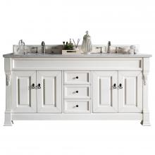 James Martin Furniture 147-V72-BW-3CAR - Brookfield 72'' Bright White Double Vanity w/ 3 CM Carrara Marble Top