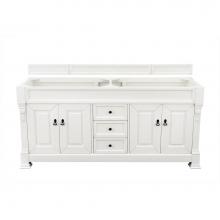 James Martin Furniture 147-V72-BW-3GEX - Brookfield 72'' Bright White Double Vanity w/ 3 CM Grey Expo Quartz Top