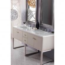 James Martin Furniture 311-V72-MTM-3EJP - Westlake 72'' Double Vanity, Mountain Mist w/ 3 CM Eternal Jasmine Pearl Quartz Top