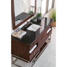 James Martin Furniture 864-V60S-CFO-3IBK - Sonoran 60'' Single Vanity, Coffee Oak , with  3 CM Iconic Black Quartz Top w/ Sink
