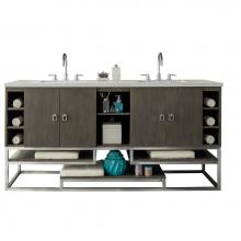 James Martin Furniture 864-V72-SOK-3EJP - Sonoran 72'' Double Vanity, Silver Oak w/ 3 CM Eternal Jasmine Pearl Quartz Top