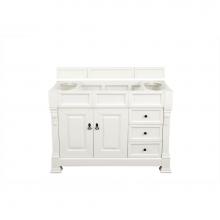 James Martin Furniture 147-V48-BW-3GEX - Brookfield 48'' Bright White Single Vanity  w/ 3 CM Grey Expo Quartz Top