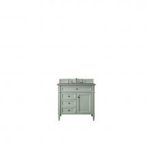 James Martin Furniture 650-V36-SGR-3GEX - Brittany 36'' Sage Green Single Vanity w/ 3 CM Grey Expo Quartz Top