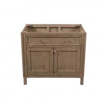 James Martin Furniture 305-V36-WWW-3OGLB - Chicago 36'' Single Vanity Whitewashed Walnut, w/ 3 CM Galala Beige Top