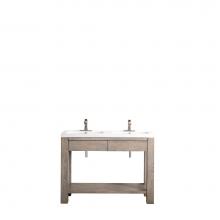James Martin Furniture C205-V47-PTA-WG - Brooklyn 47'' Wooden Sink Console, Platinum Ash w/ White Glossy Resin Countertop