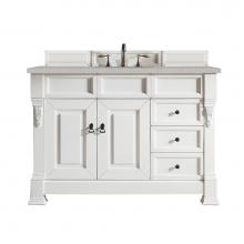 James Martin Furniture 147-V48-BW-3ESR - Brookfield 48'' Bright White Single Vanity  w/ 3 CM Eternal Serena Quartz Top