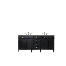 James Martin Furniture 650-V72-BKO-3EMR - Brittany 72'' Black Onyx Double Vanity w/ 3 CM Eternal Marfil Quartz Top