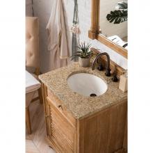 James Martin Furniture 238-104-V26-DRF-3ODSC - Savannah 26'' Single Vanity Cabinet, Driftwood, w/ 3 CM Santa Cecilia Top