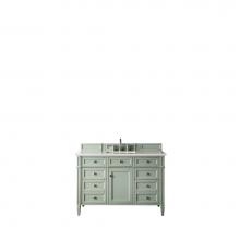 James Martin Furniture 650-V48-SGR-3CLW - Brittany 48'' Sage Green Single Vanity w/ 3 CM Classic White Quartz Top