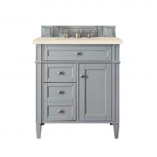 James Martin Furniture 650-V30-UGR-3EMR - Brittany 30'' Single Vanity, Urban Gray, w/ 3 CM Eternal Marfil Quartz Top