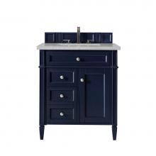 James Martin Furniture 650-V30-VBL-3ESR - Brittany 30'' Single Vanity, Victory Blue w/ 3 CM Eternal Serena Quartz Top