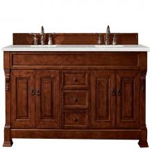 James Martin Furniture 147-114-5781-3ESR - Brookfield 72'' Warm Cherry Double Vanity w/ 3 CM Eternal Serena Quartz Top