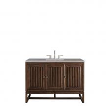 James Martin Furniture E645-V48-MCA-3GEX - Athens 48'' Single Vanity Cabinet, Mid Century Acacia, w/ 3 CM Grey Expo Quartz Top