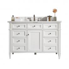 James Martin Furniture 650-V48-BW-3AF - Brittany 48'' Bright White Single Vanity w/ 3 CM Arctic Fall Solid Surface Top