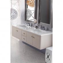 James Martin Furniture 312-V72-MTM-3CLW - Silverlake 72'' Double Vanity, Mountain Mist w/ 3 CM Classic White Quartz Top