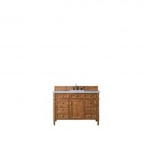 James Martin Furniture 650-V48-SBR-3AF - Brittany 48'' Saddle Brown Single Vanity w/ 3 CM Arctic Fall Solid Surface Top