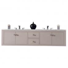 James Martin Furniture 312-V72-MTM-3CAR - Silverlake 72'' Double Vanity, Mountain Mist w/ 3 CM Carrara Marble Top