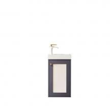 James Martin Furniture E303-V16-MG-WG - Chianti 16'' Single Vanity Cabinet, Mineral Grey w/ White Glossy Resin Countertop