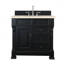 James Martin Furniture 147-114-5536-3EMR - Brookfield 36'' Antique Black Single Vanity  w/ 3 CM Eternal Marfil Quartz Top