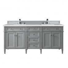 James Martin Furniture 650-V72-UGR-3ESR - Brittany 72'' Urban Gray Double Vanity w/ 3 CM Eternal Serena Quartz Top