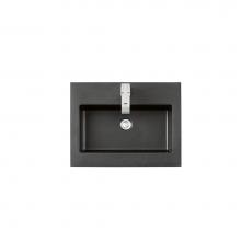 James Martin Furniture SWB-S23.6-CHB - 23.6'' Single Sink Top, Charcoal Black
