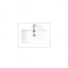 James Martin Furniture SWB-S23.6-GW - 23.6'' Single Sink Top, Glossy White
