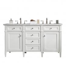 James Martin Furniture 650-V60D-BW - Brittany 60'' Bright White Double Vanity