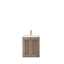 James Martin Furniture E303-V20-WW-WG - Chianti 20'' Single Vanity Cabinet, Whitewashed Walnut w/ White Glossy Resin Countertop