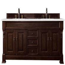 James Martin Furniture 147-114-5761-3ESR - Brookfield 72'' Burnished Mahogany Double Vanity w/ 3 CM Eternal Serena Quartz Top