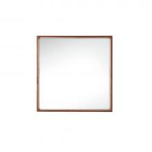 James Martin Furniture 803-M35.4-WLT - Milan 35.4'' Square Cube Mirror, Mid Century Walnut